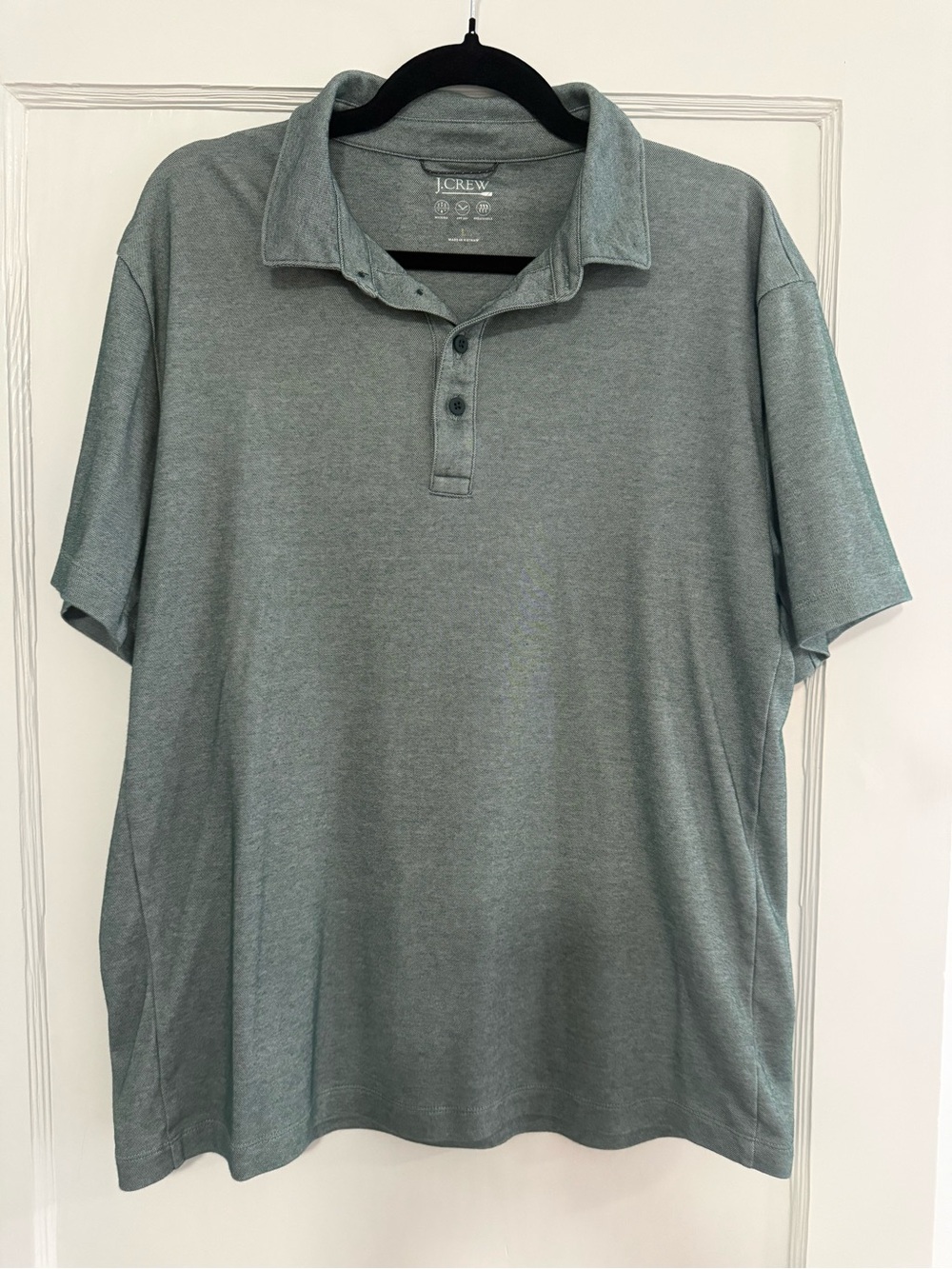 J. Crew Men's Heather Sage Green Polo